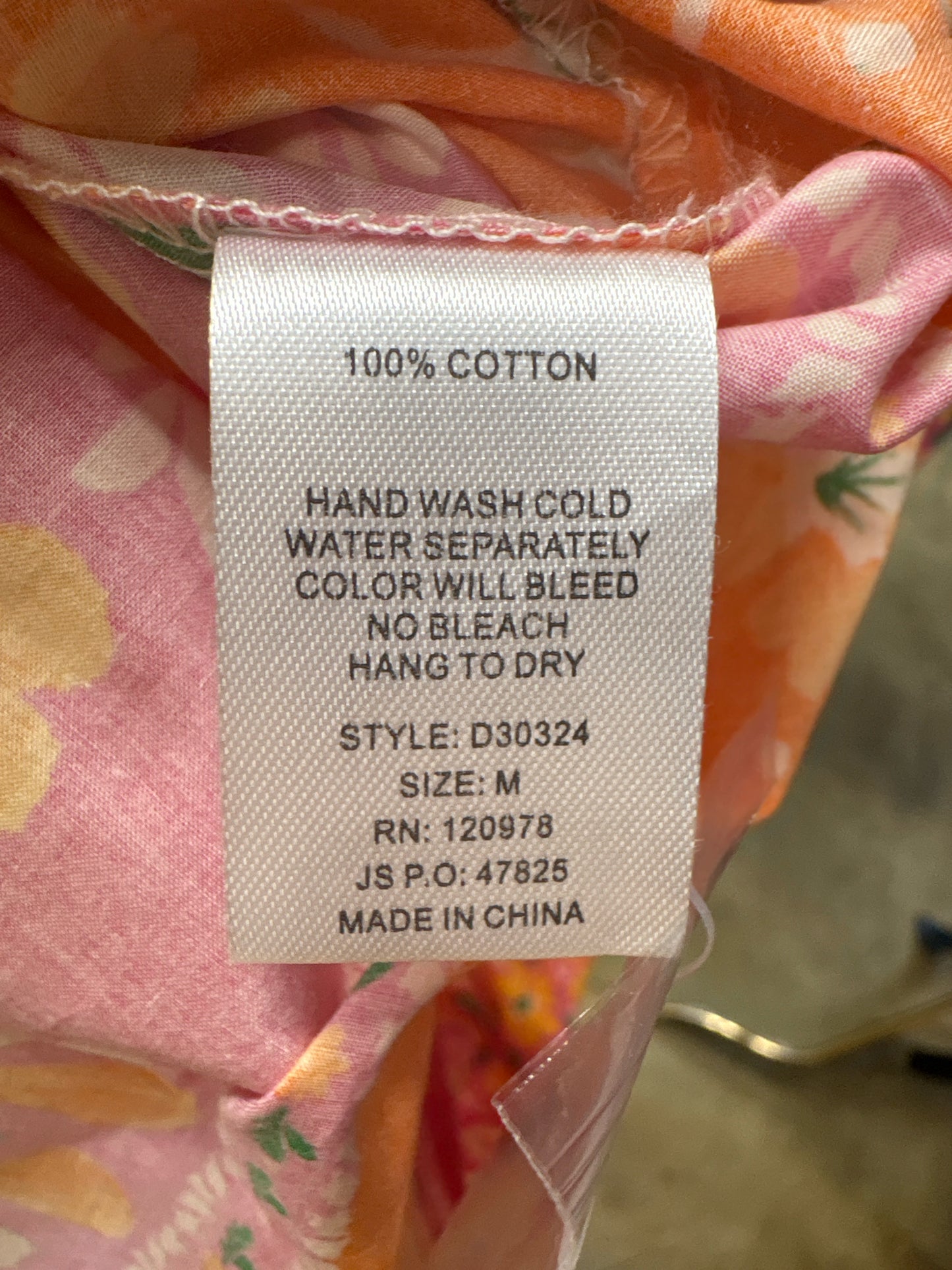 entro Size M Pink/Orange Dress