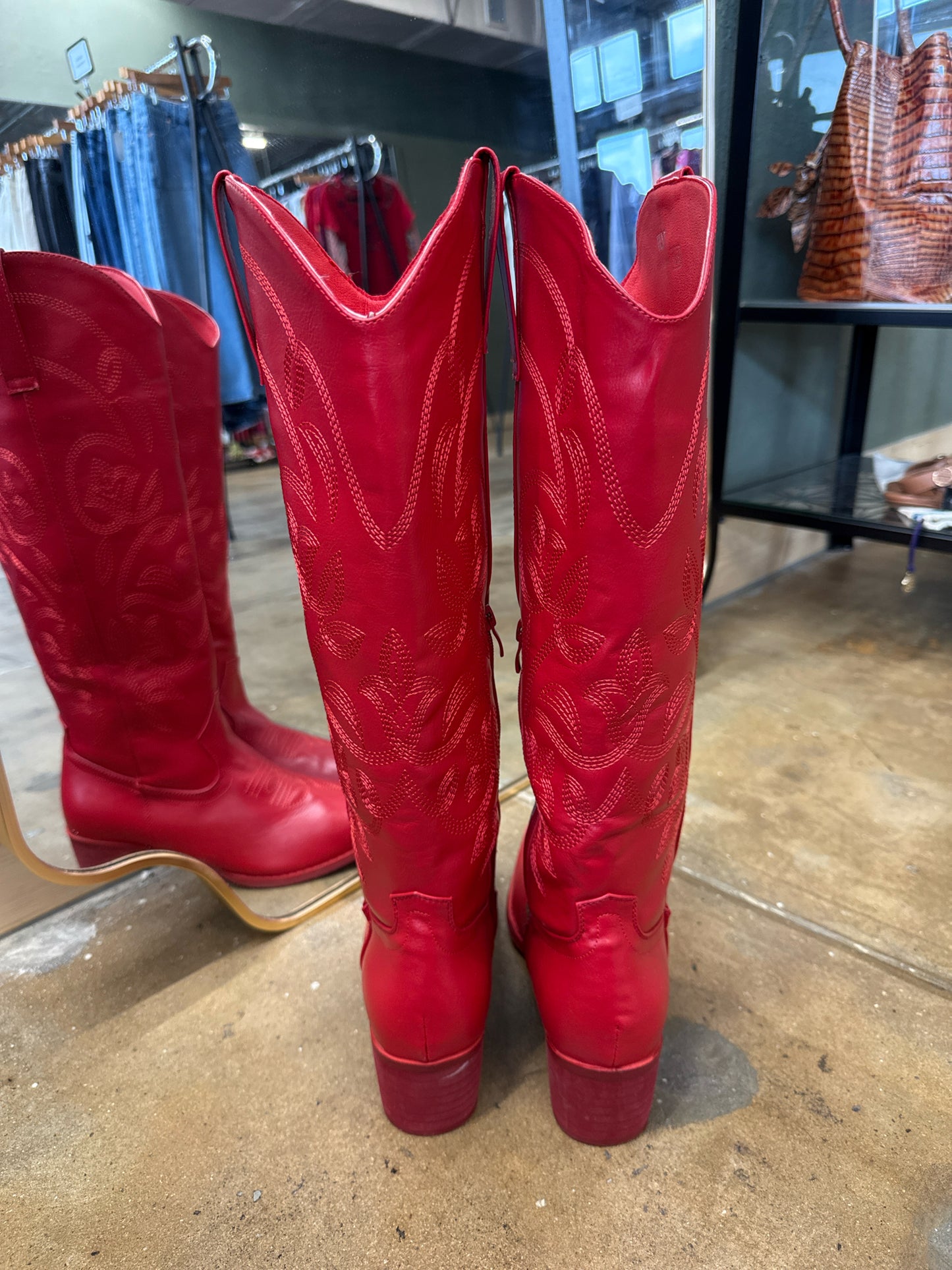 Shoe Size 9.5 Red Boots