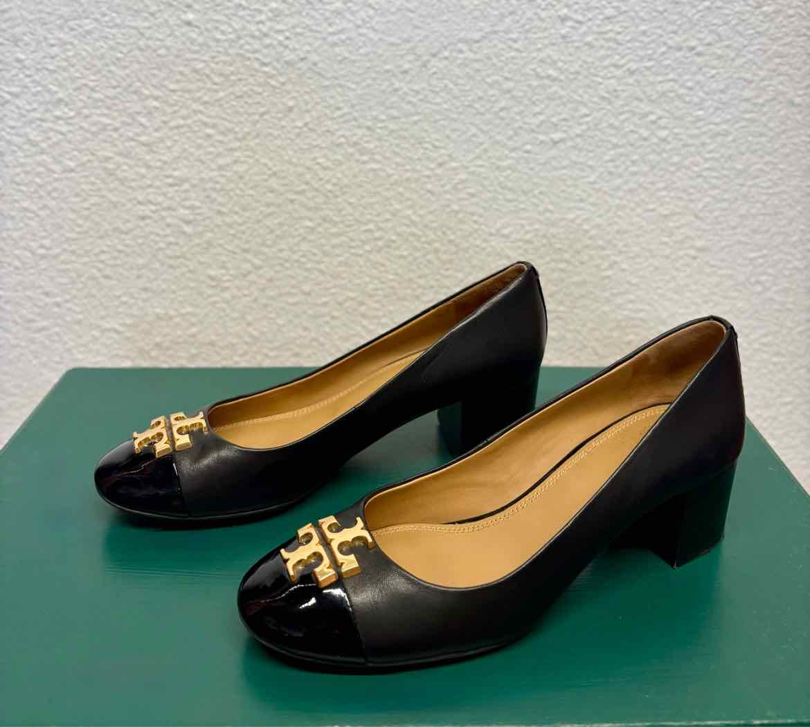 Tory Burch Shoe Size 6.5 Black/Gold Signature Heels