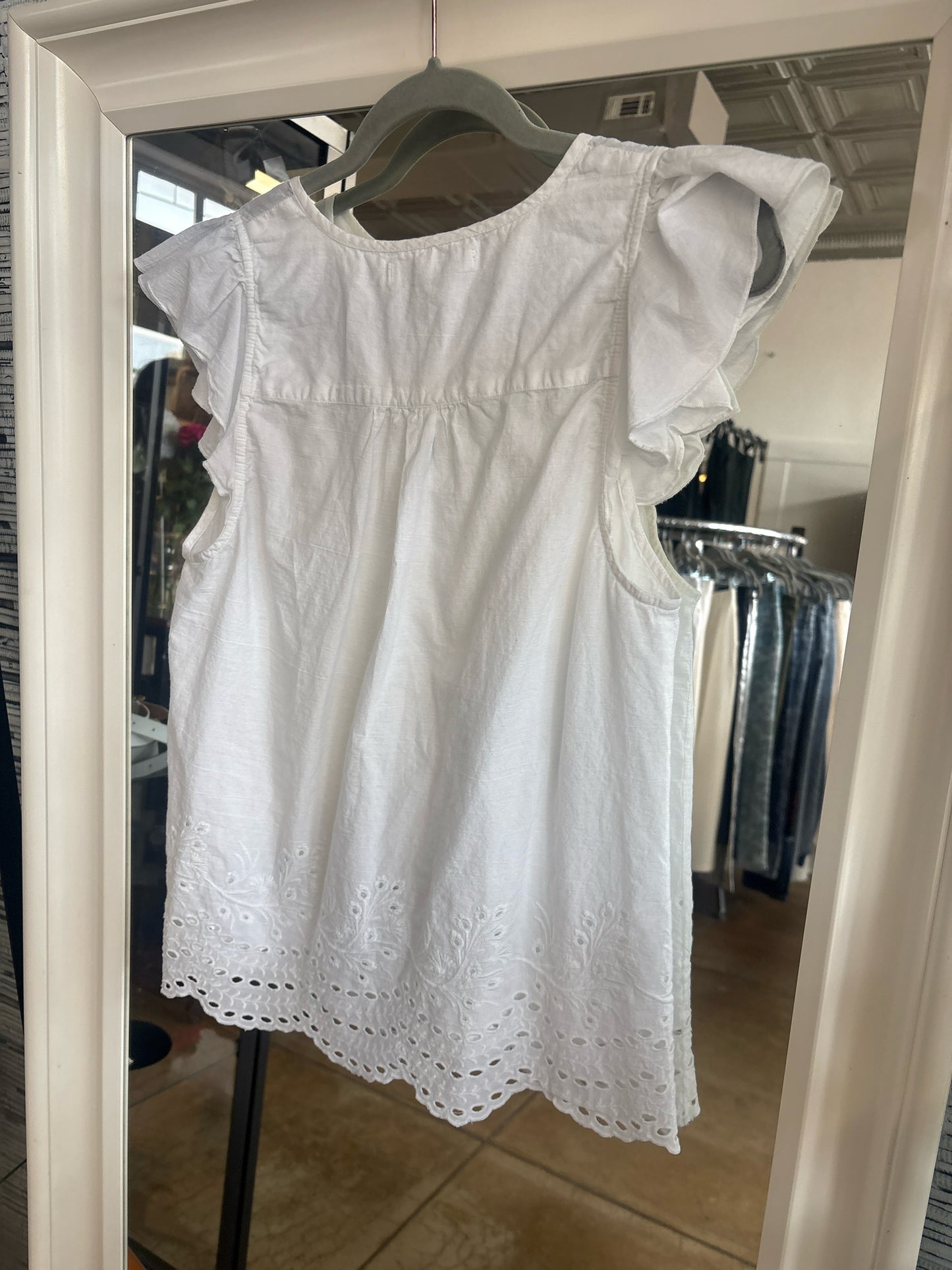 Sfera Size XL White Eyelet Top