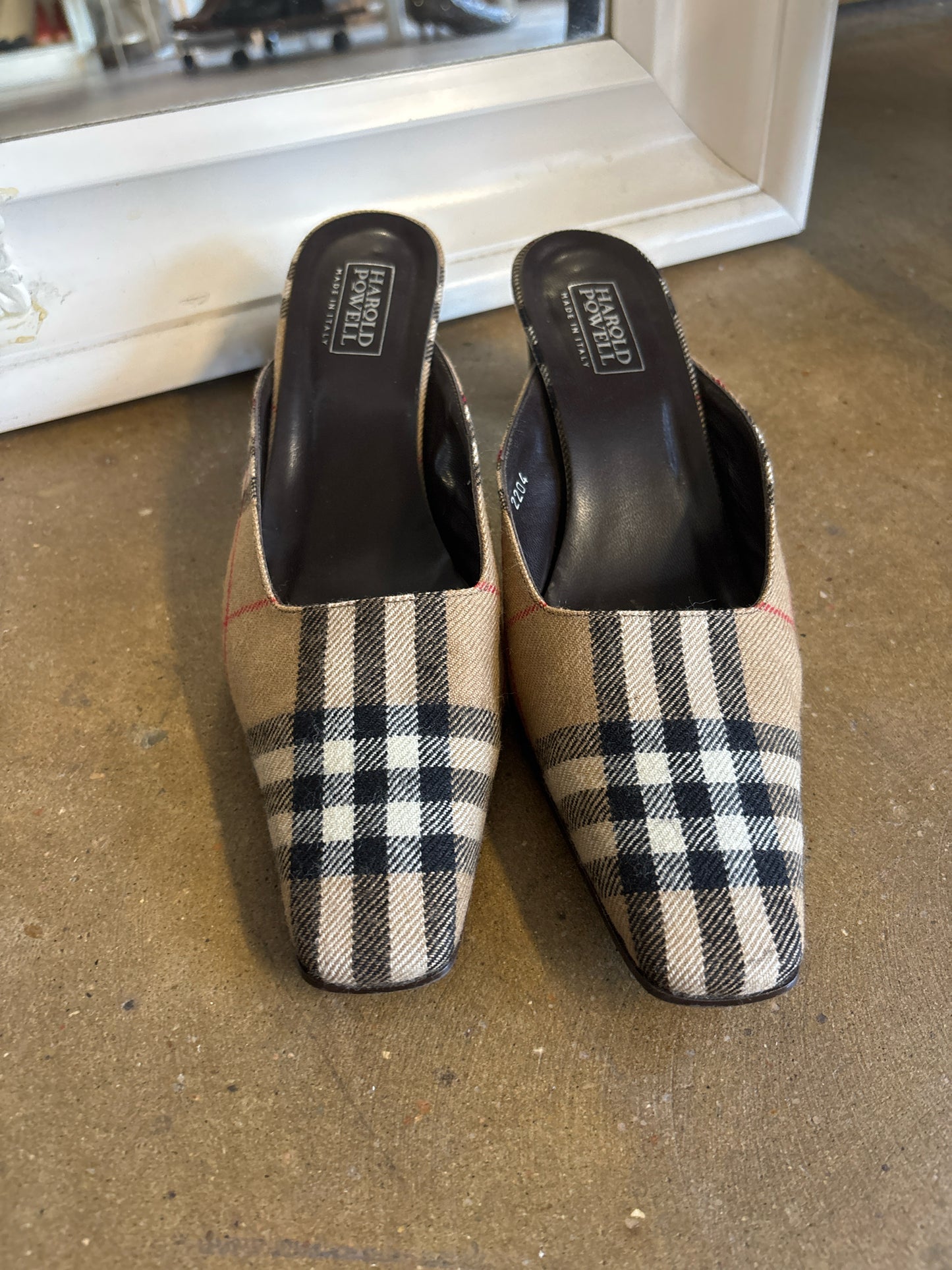 Harold Powell Shoe Size 7 multi Plaid Heels