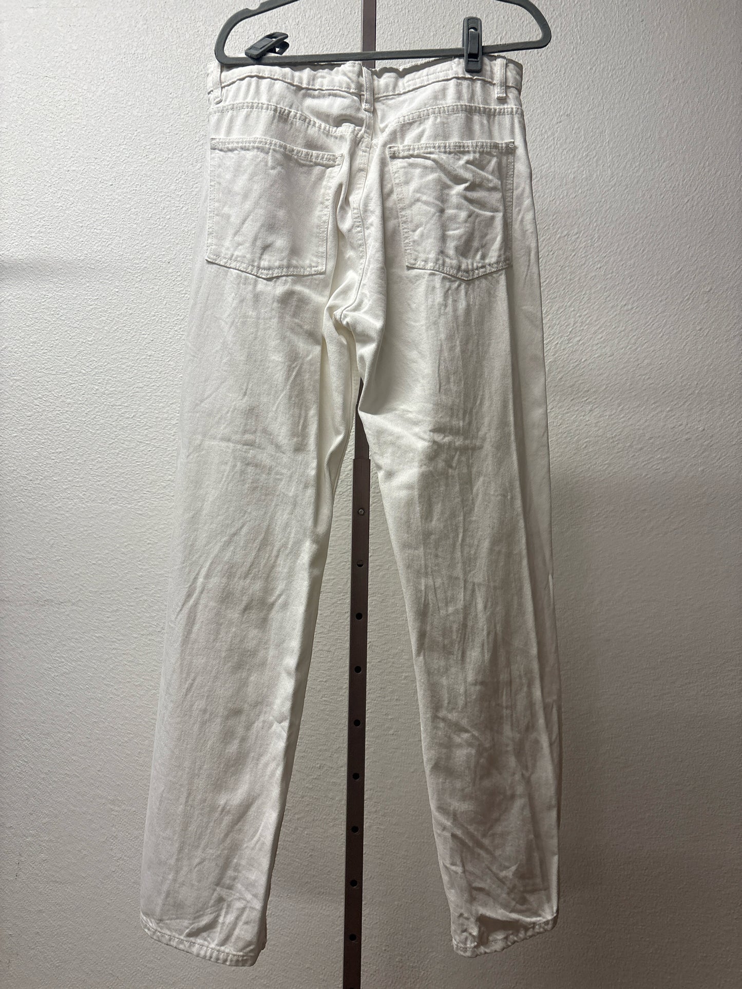 ZARA Size 12 White wide leg Jeans