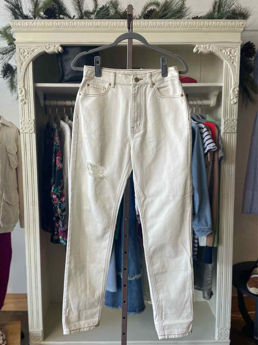 BDG Size 27 Cream distressed Jeans