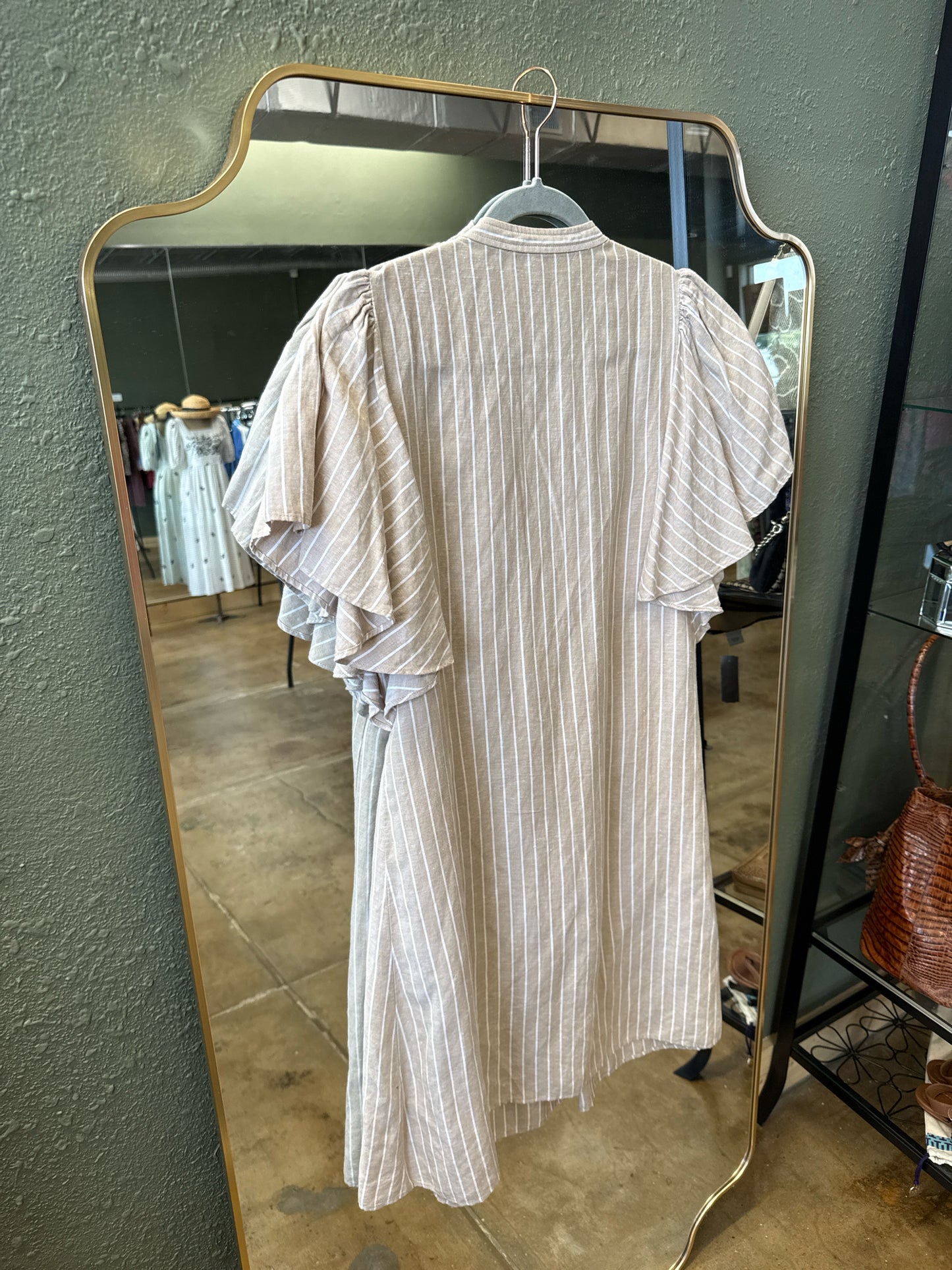 LOFT Size M Brown/White Dress