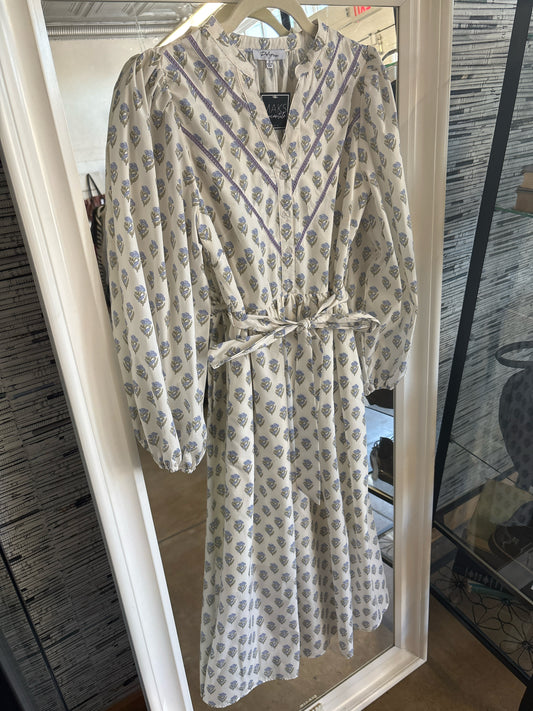 Polagram White/Blue Floral Dress