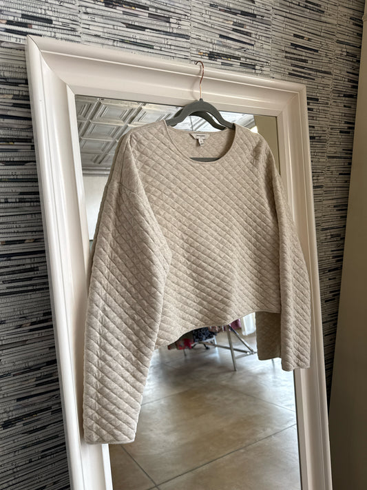 Banana Republic Size S Cream Quilted Pullover/Hoodie