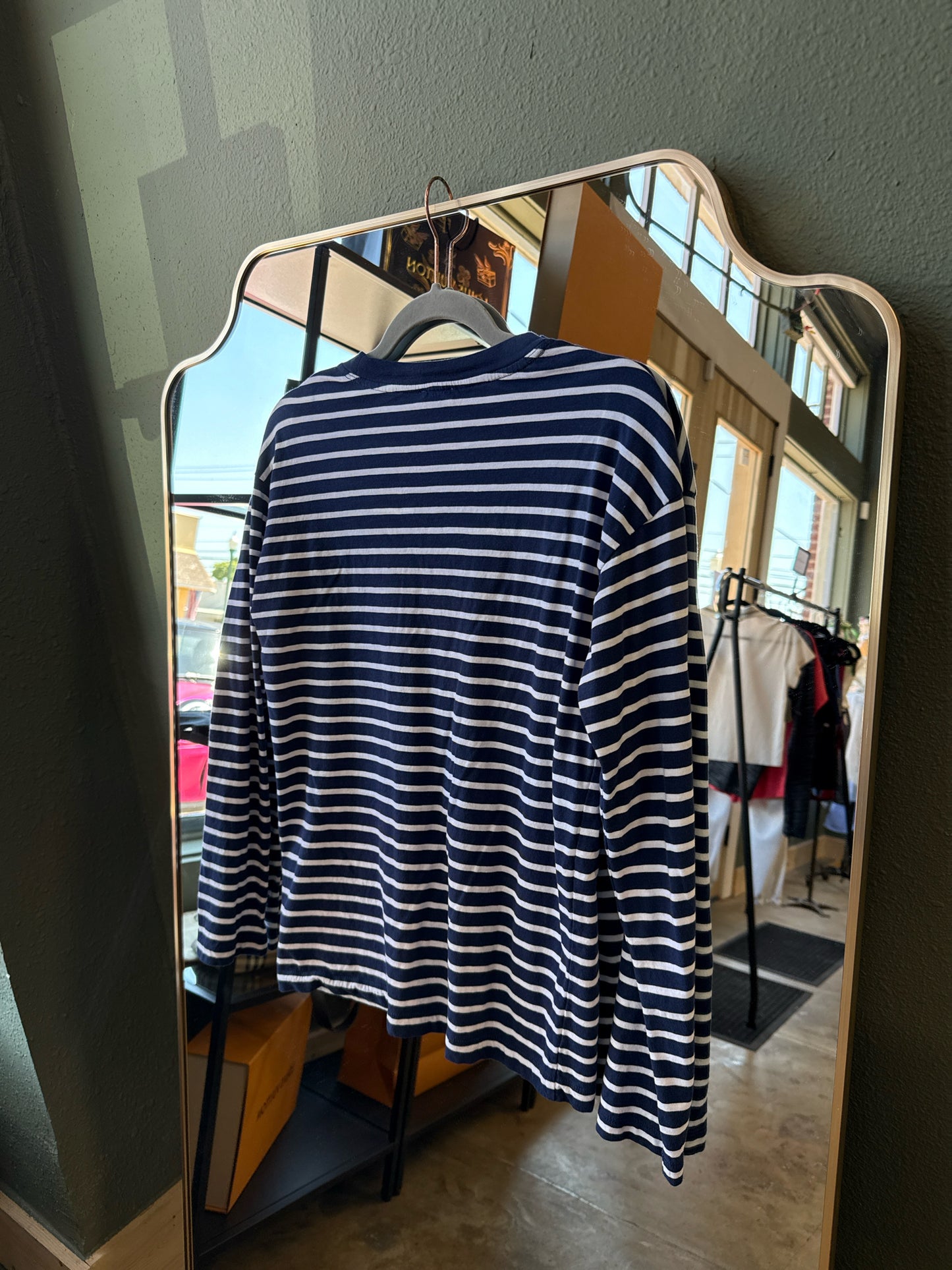 j crew Size XS Blue/White Tee