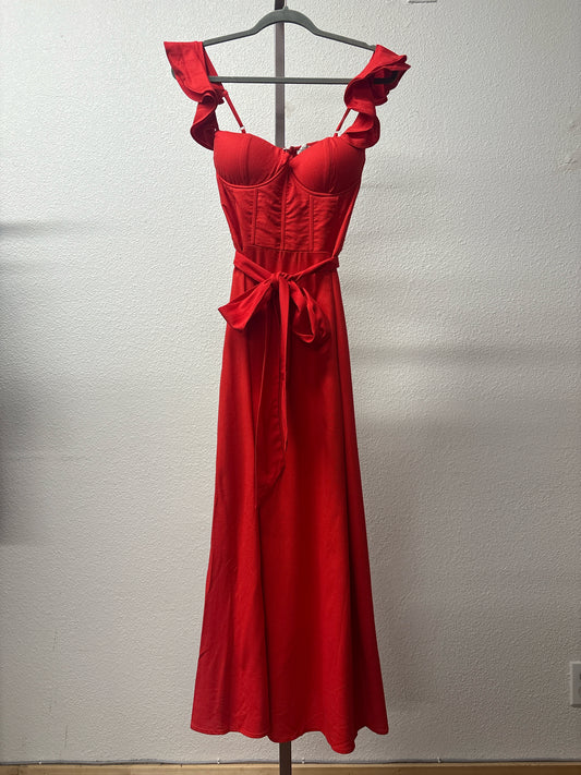 Dress Forum Size M Red Orange maxi Dress