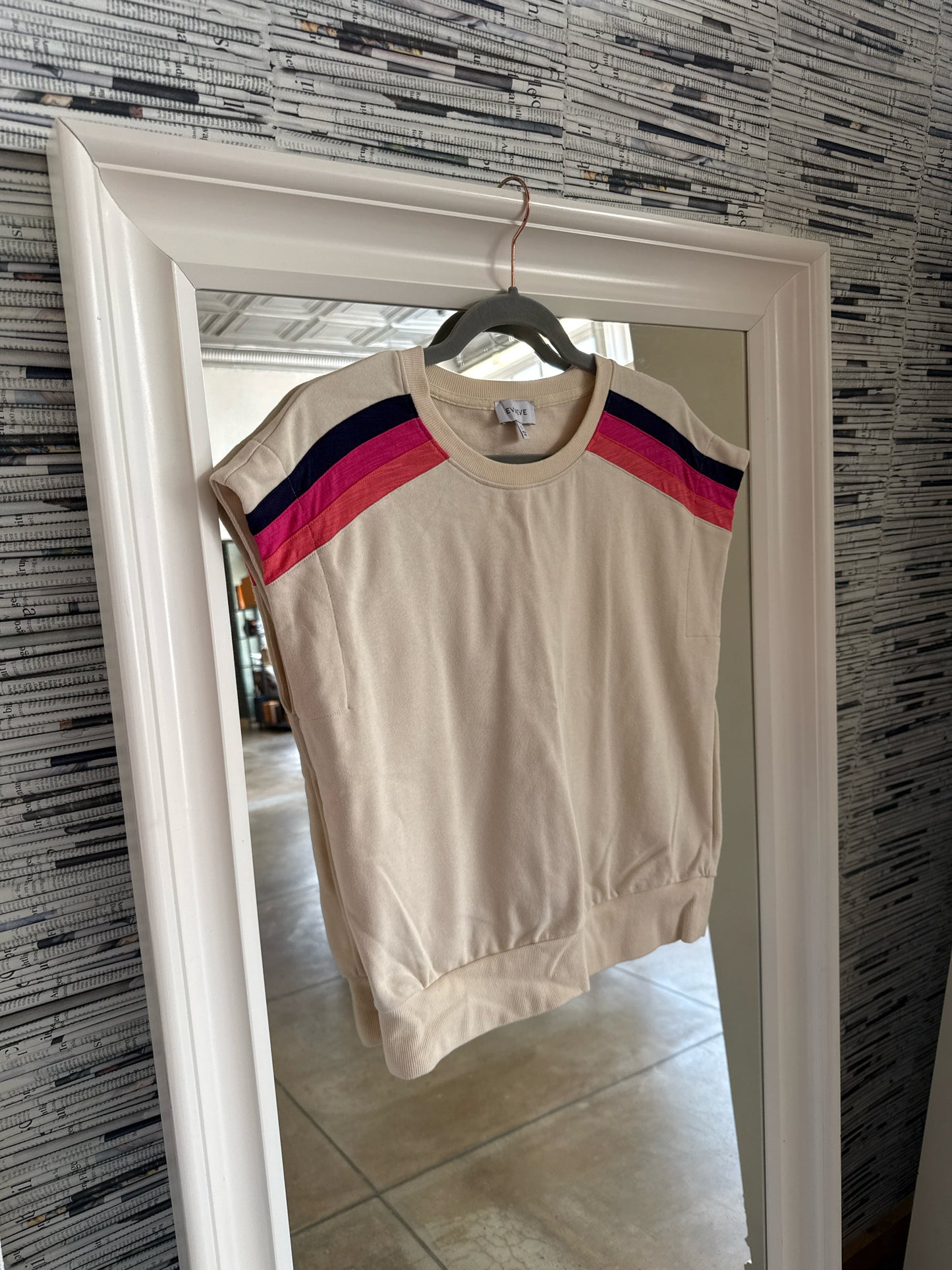 EVEREVE Size S Cream/multi Top