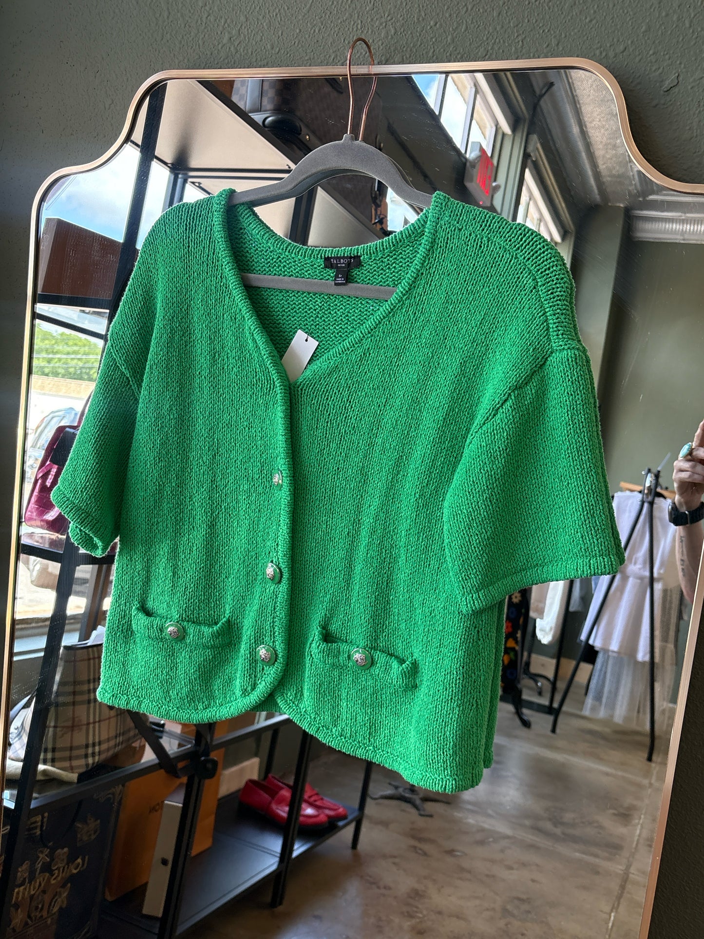 TALBOTS Size SP Green Sweater