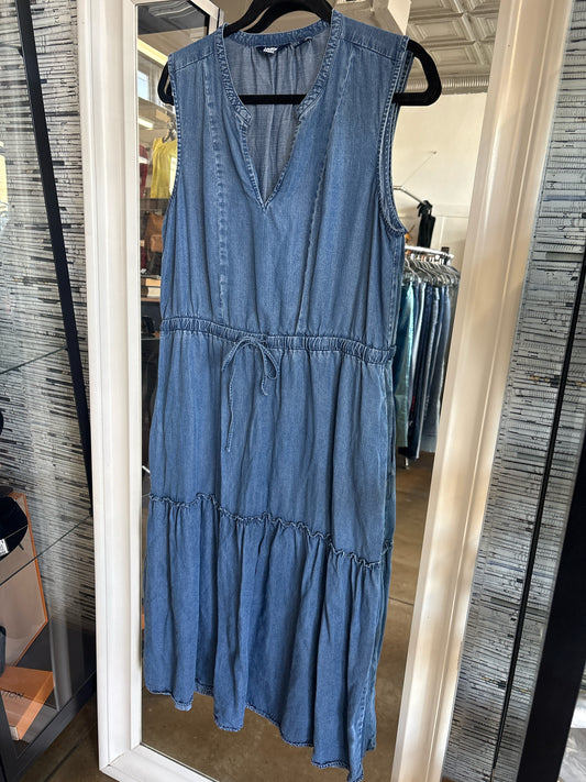 Lands End Size L Chambray Sleeveless Dress