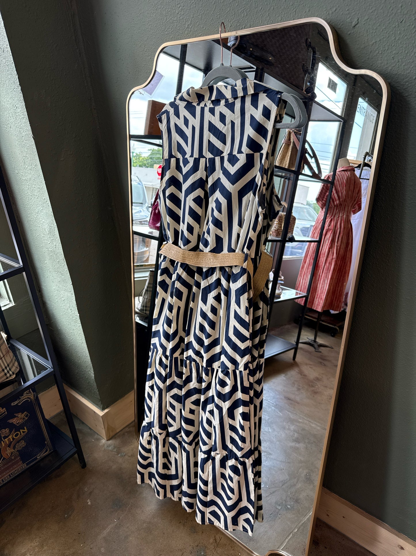 Kaktus Size L Blue/Cream Dress