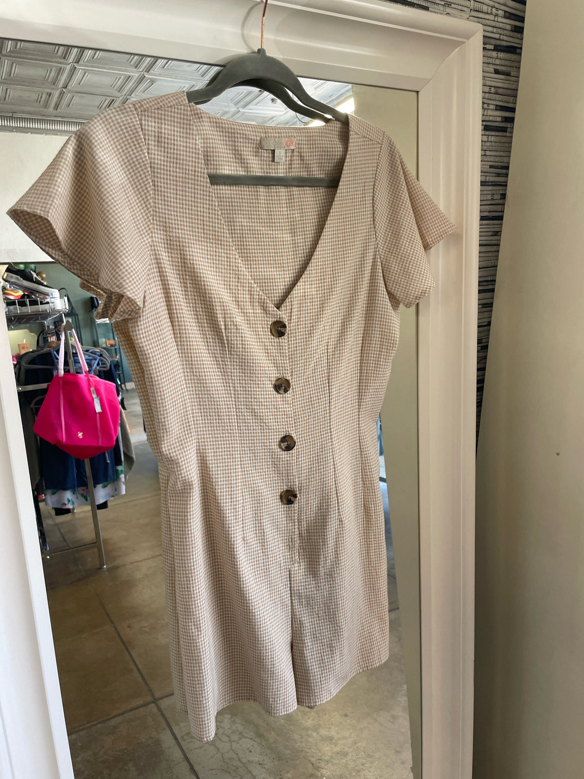 GB Size S TAN AND WHITE Romper
