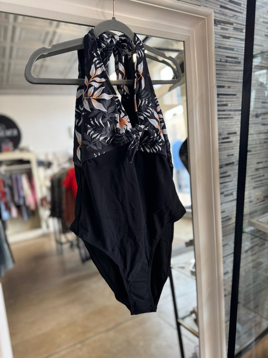 Size L Black/Multi Floral Swimwear