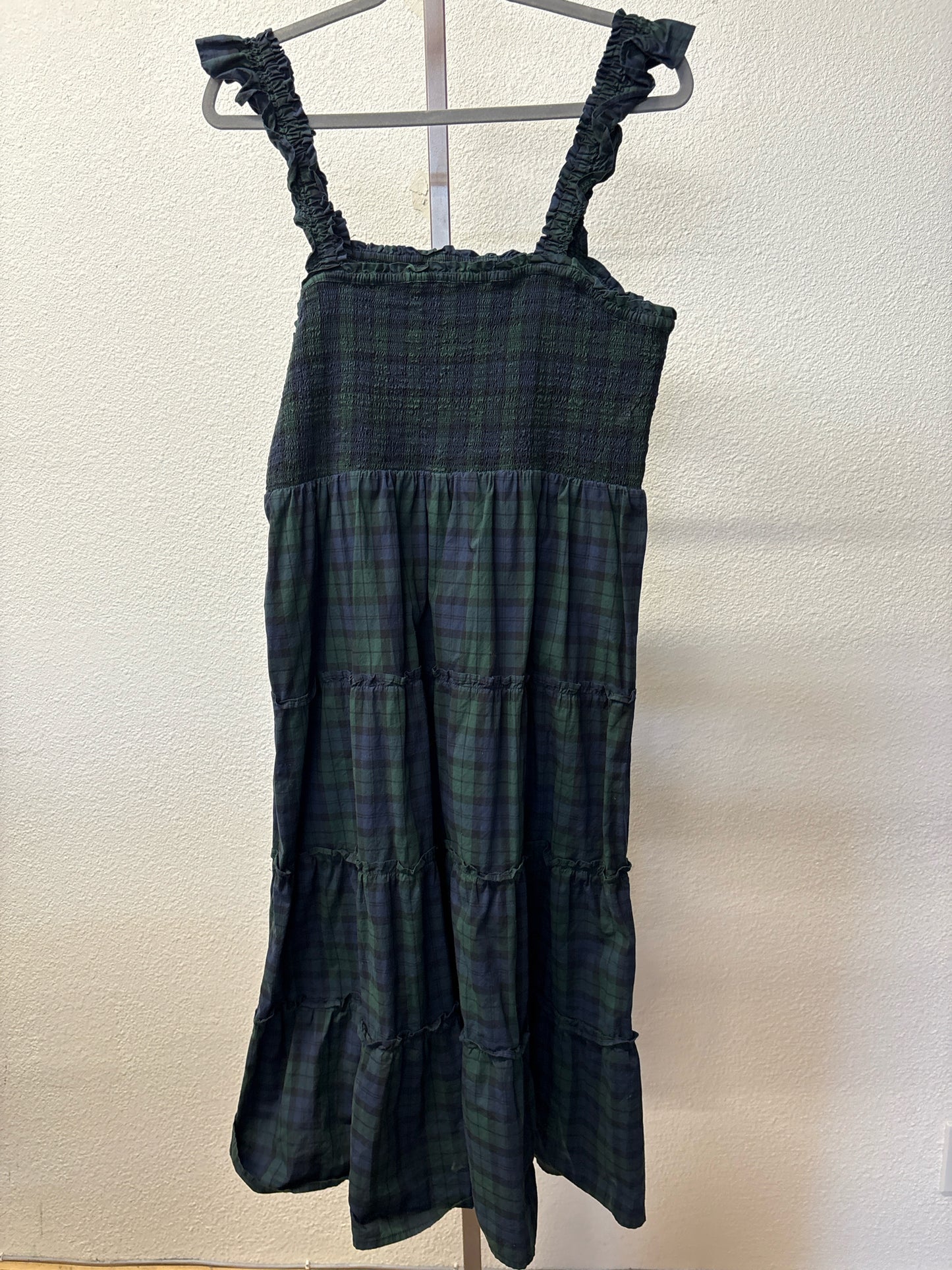 J. CREW Size L Blue/Green Plaid Dress