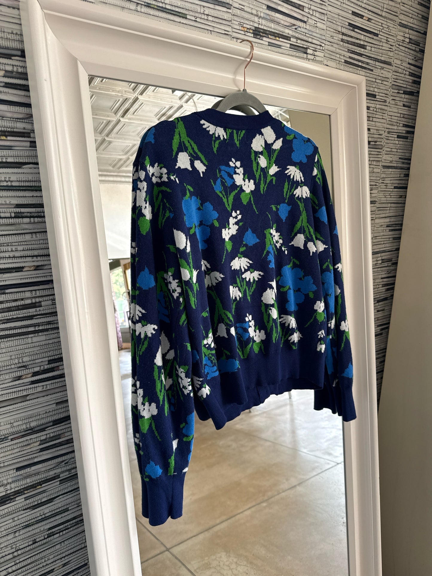 Kate Spade Size L Navy/Green Sweater
