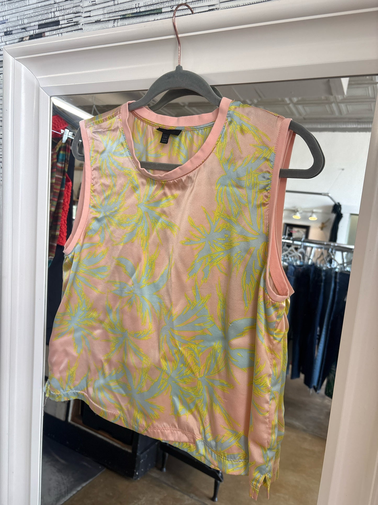 ATM Size L pink + multi Tropical Floral Top