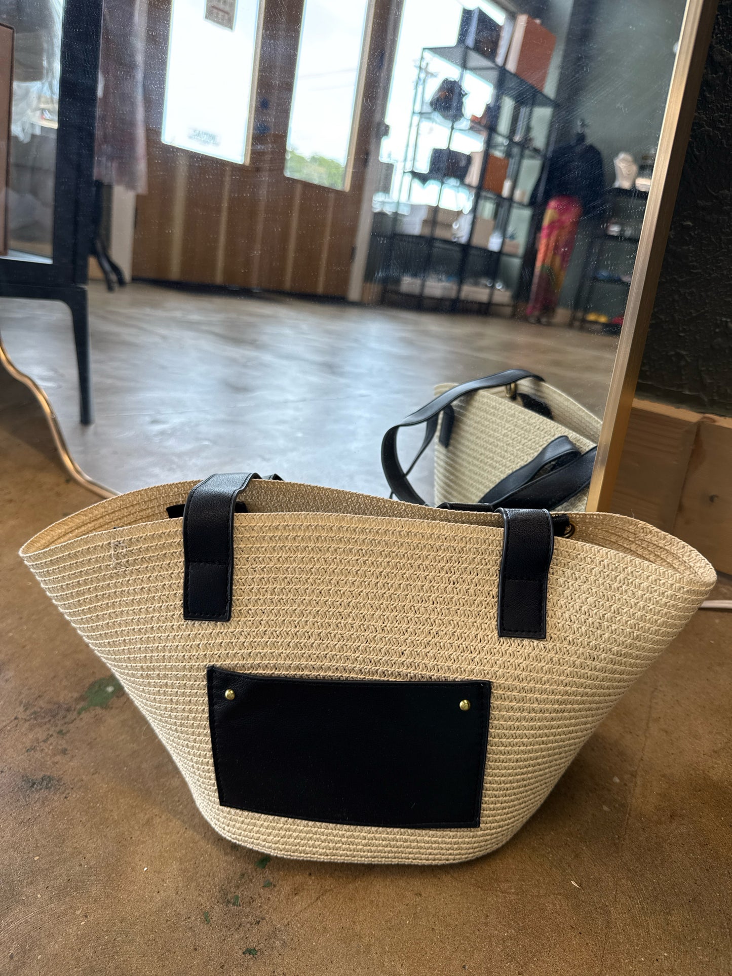 American Eagle Black/Tan Bag