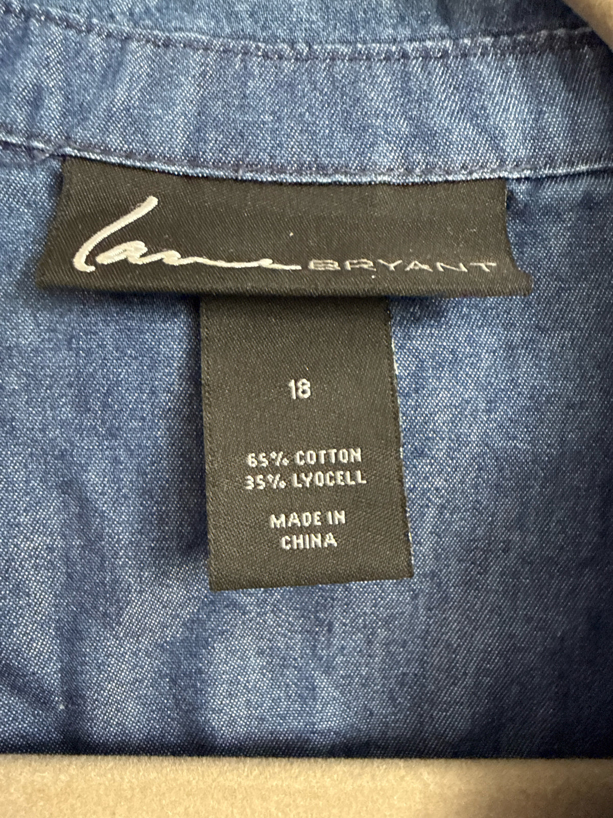 Lane Bryant Size 18 Denim Top