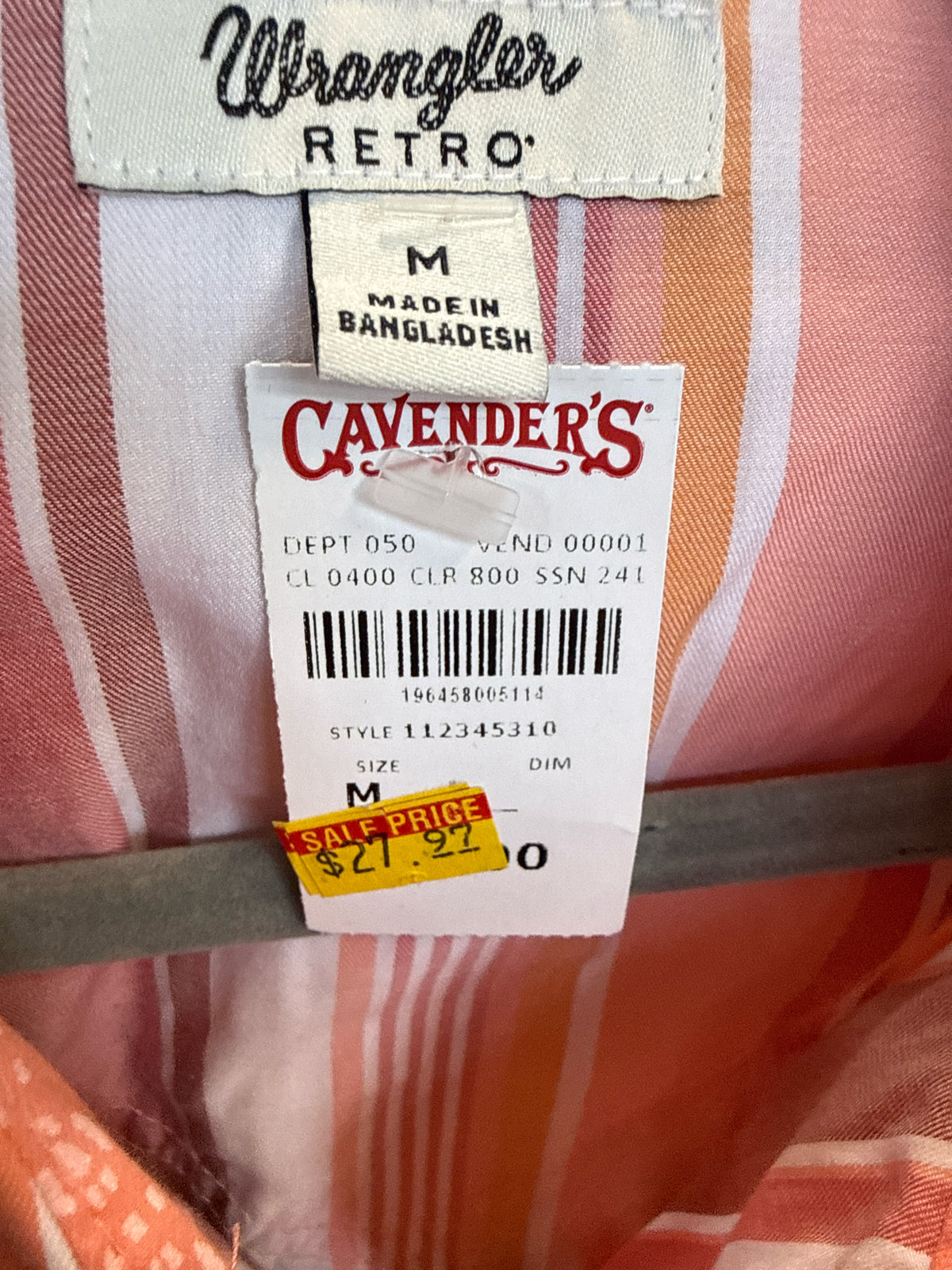 wrangler Size M Pink/Orange Top