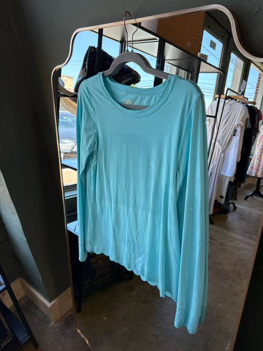 Lilly Pulitzer Size M Blue Scallop Hem Tops