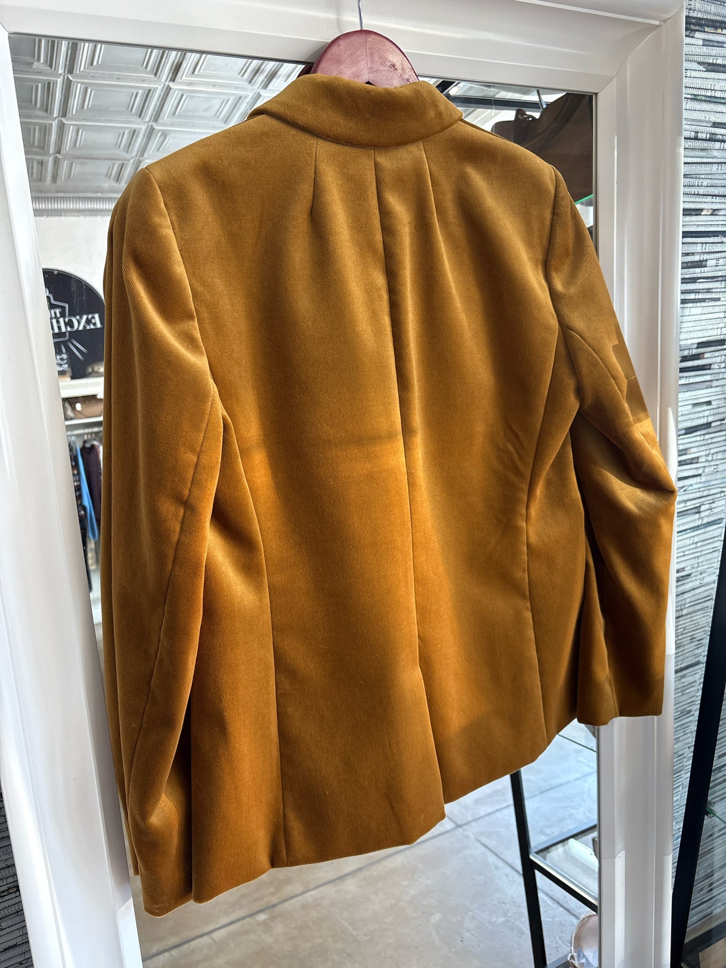 j crew Size 8 Gold velvet Blazer