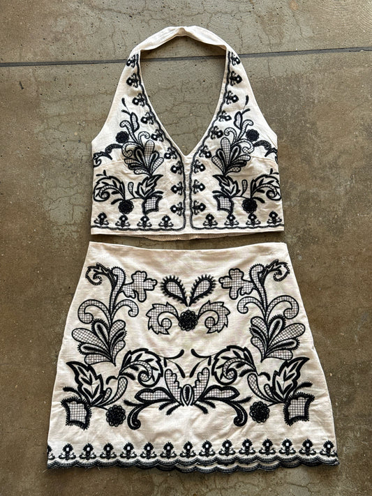 Size M Beige Two Piece Set