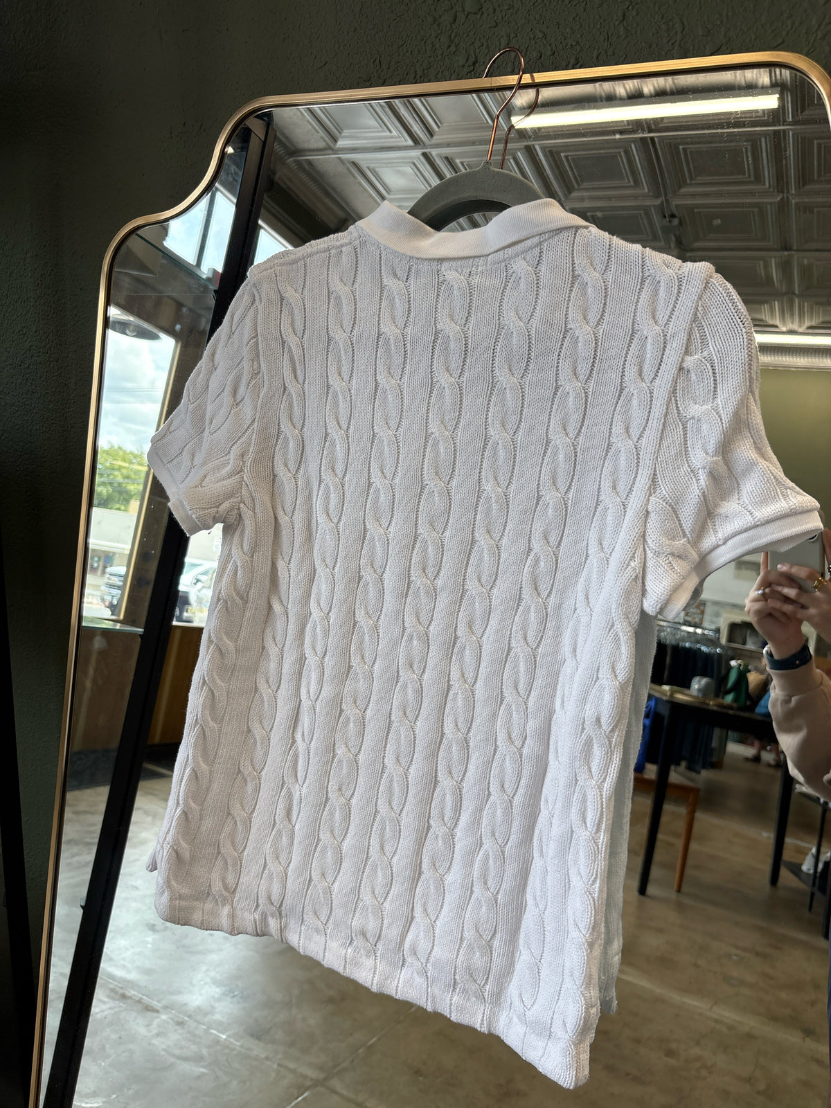Polo Ralph Lauren Size L White Knit Top