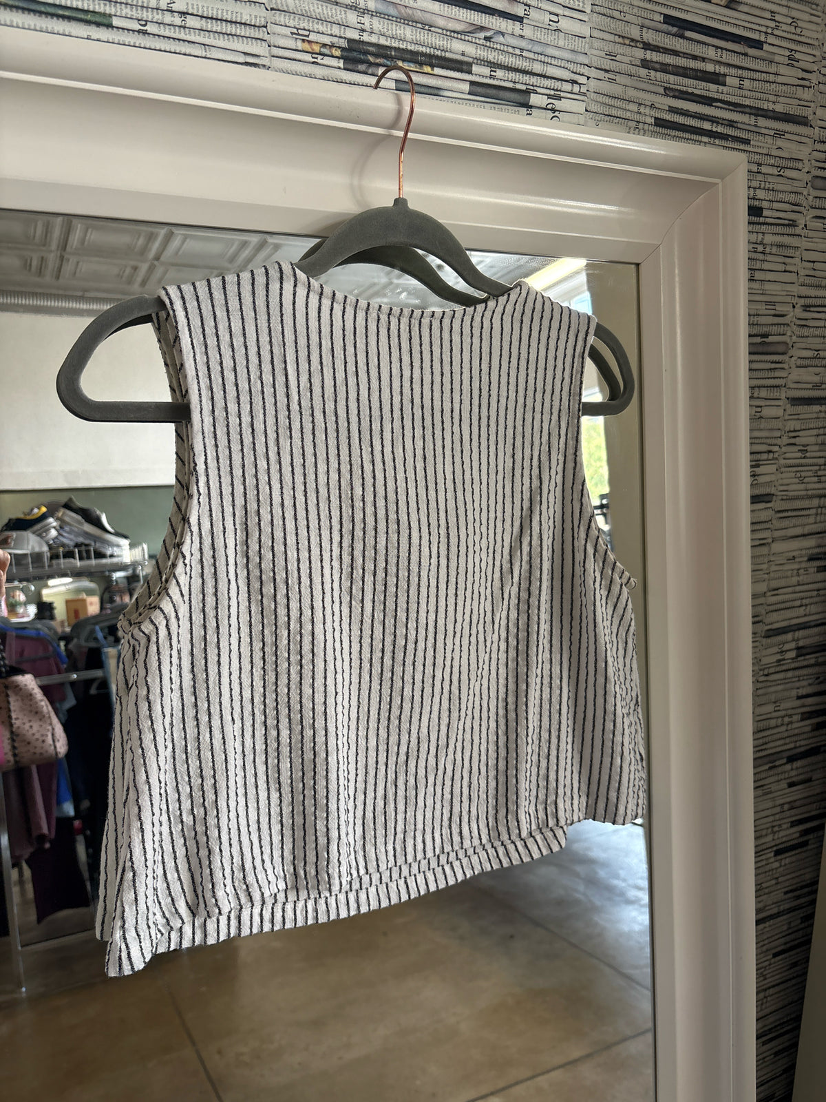 Allie Rose Size M White + Black Stripe Two Piece Set