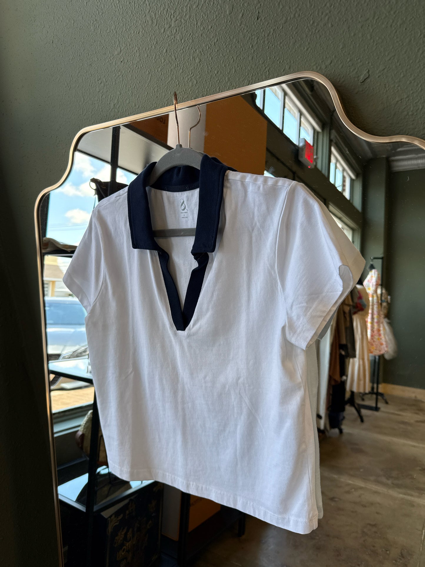Lou & Grey Size M White/Navy Top