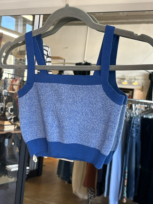 NudeLucy Size S Blue Knit Sportsbra