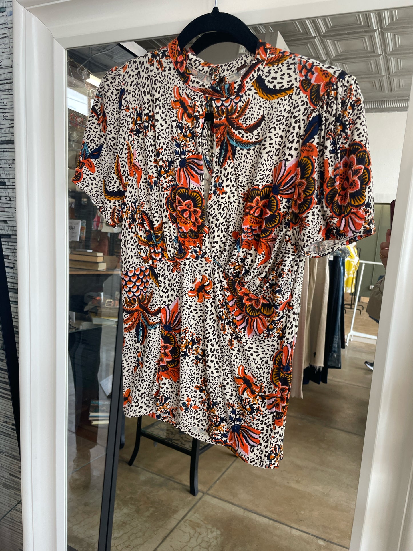 free people Size M Animal Print/Floral Top