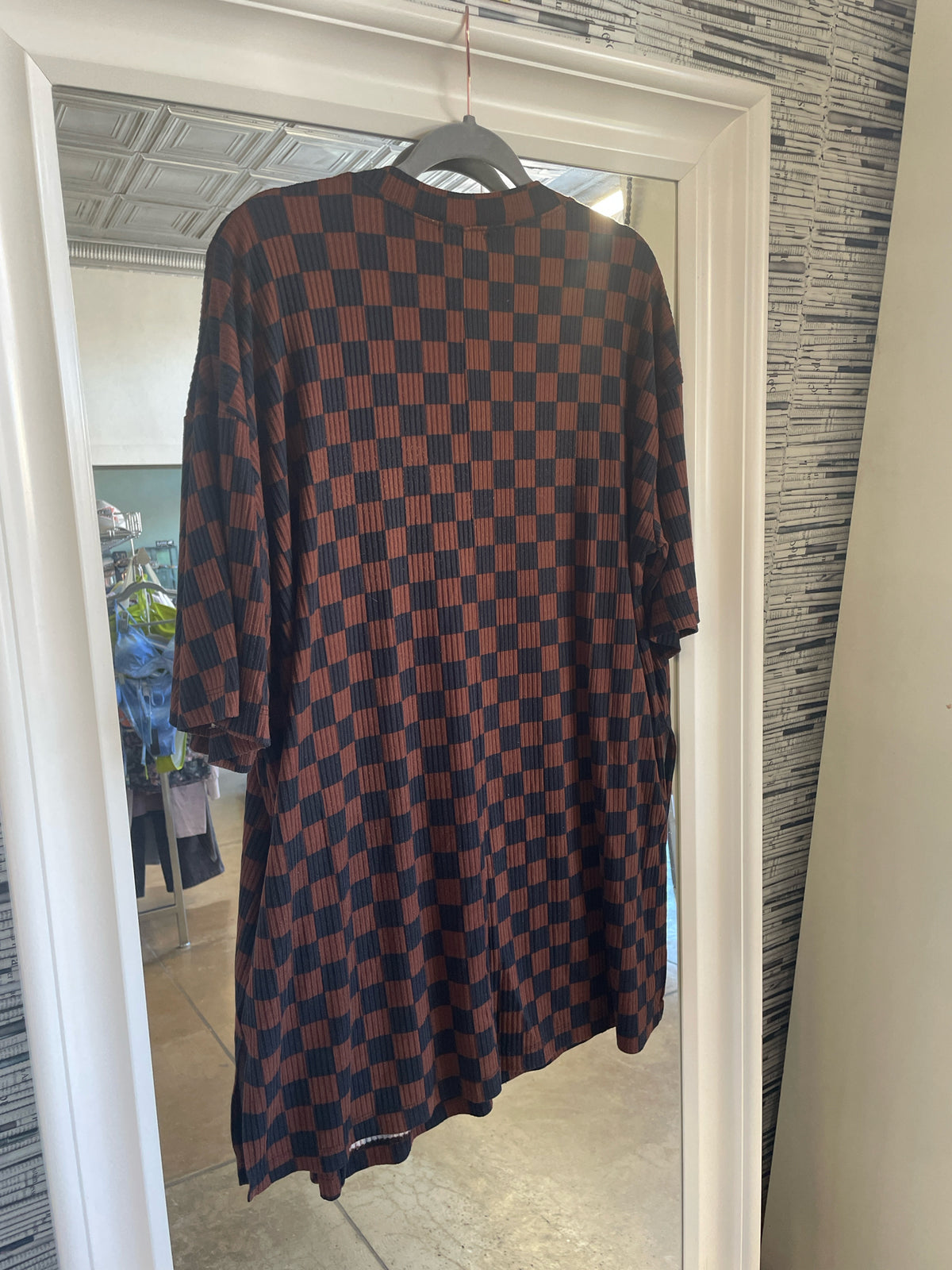 Lala. Size M black and brown Checkered Top & Pant Set