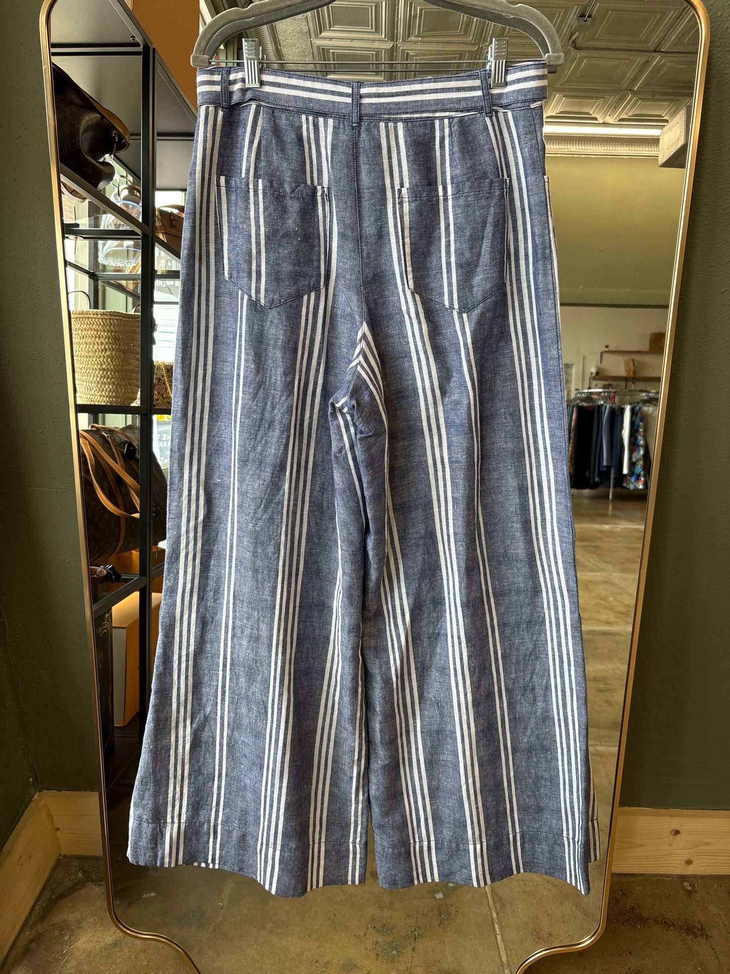 Anthropologie Size 6 blue and white Stripe Pants