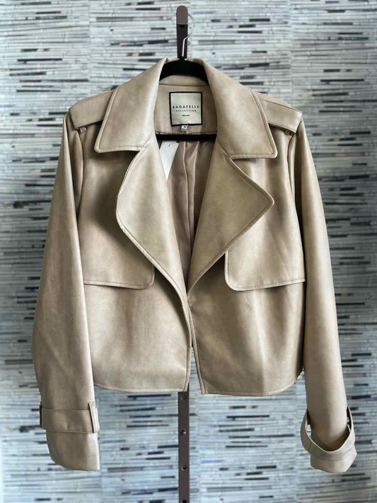 Bagatelle Size M Cream faux leather Jacket