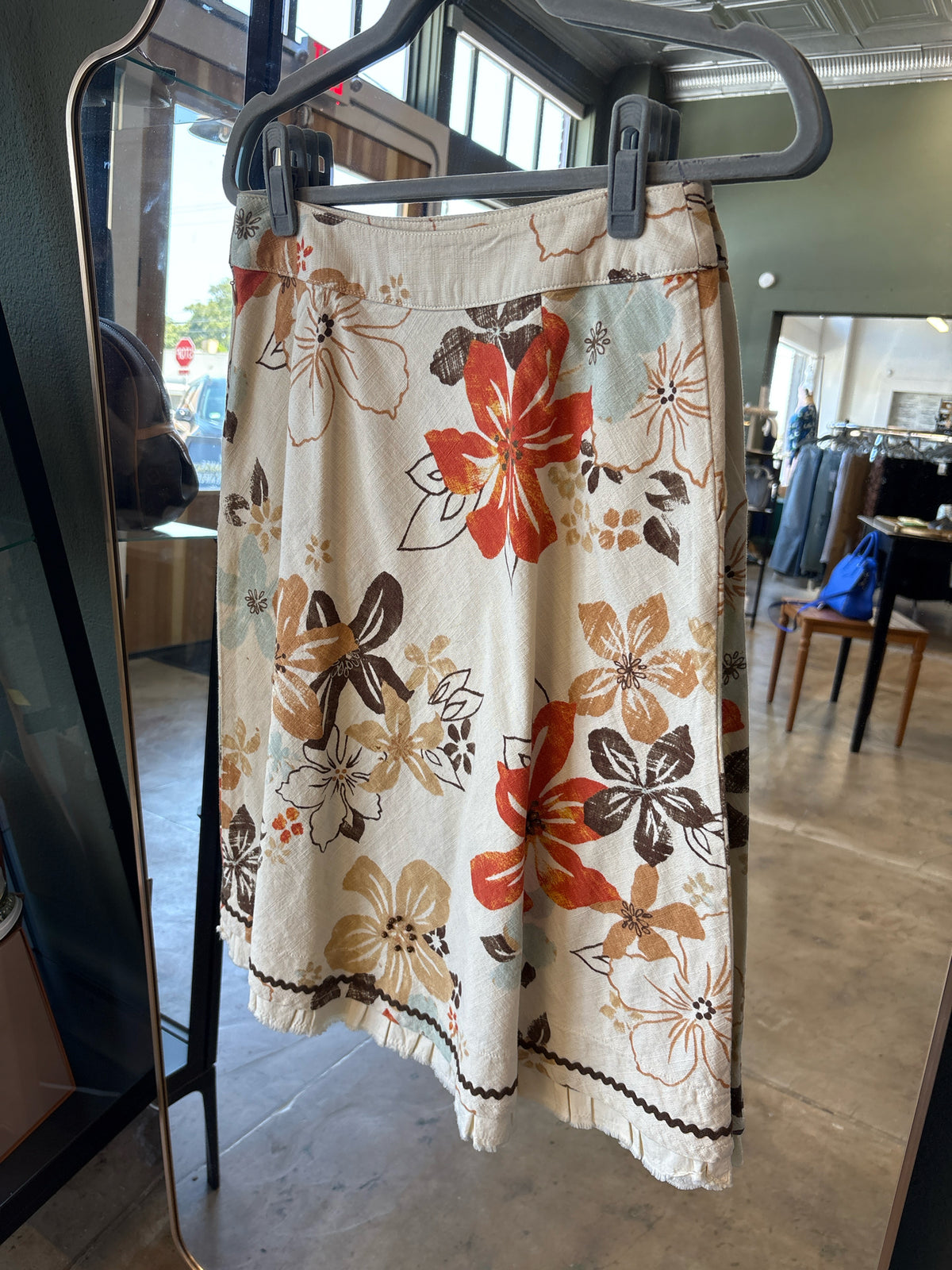 J Jill Size 2P Cream + brown Skirt