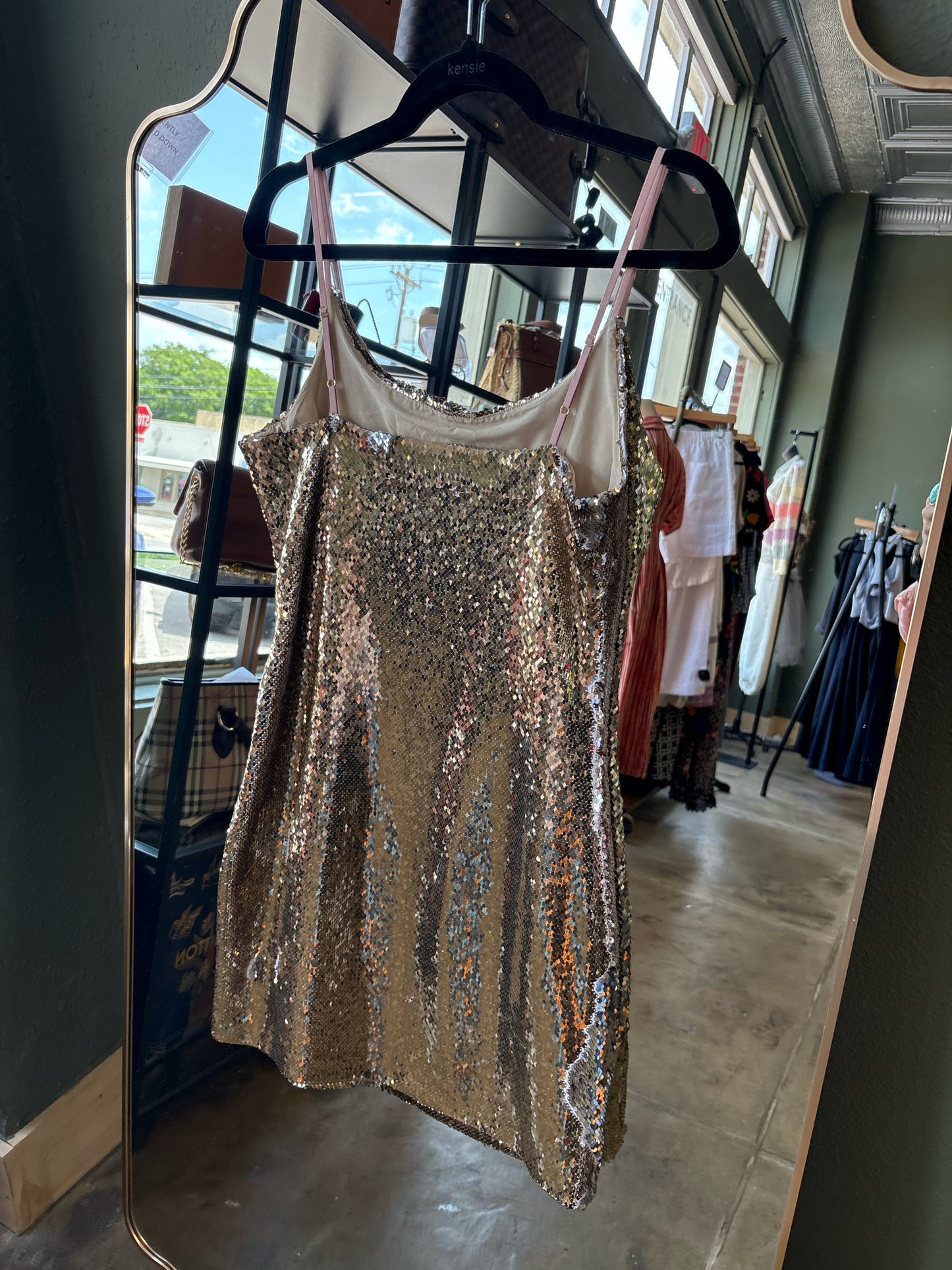 Designers Remix Size 38 Rose Gold Sequin Dress