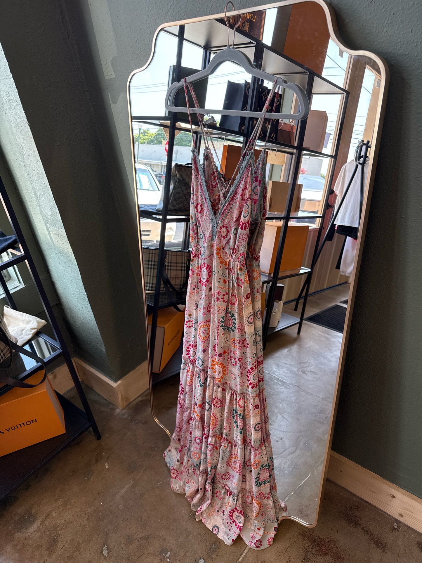 Paani Size M Green/Pink Dress
