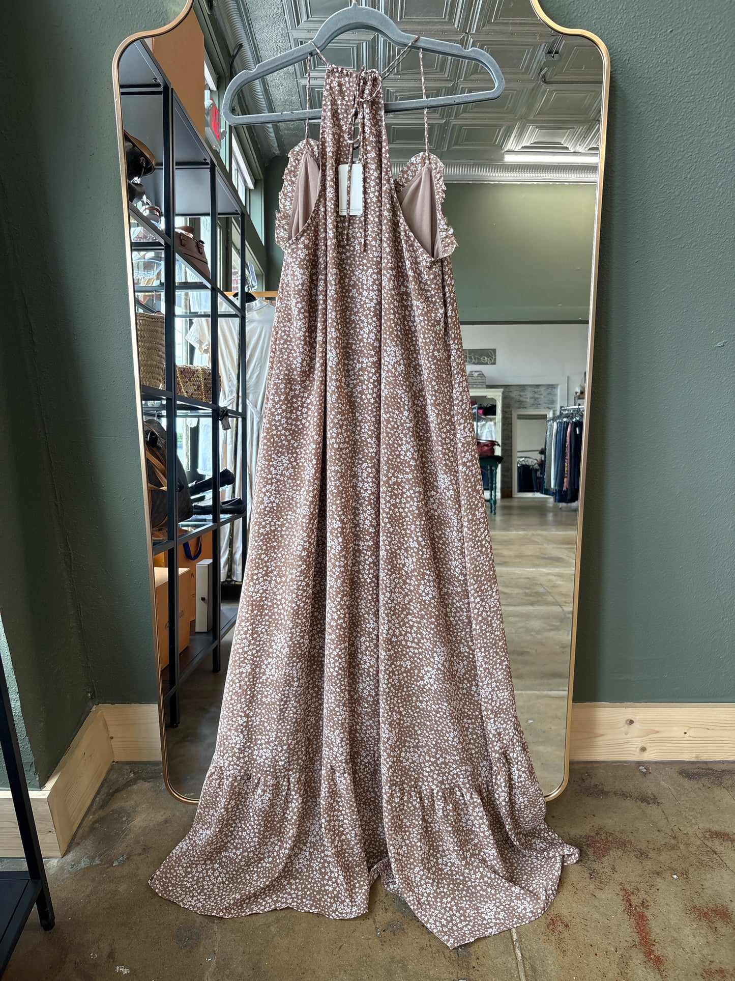 Flawless Size S brown & cream Floral Dress