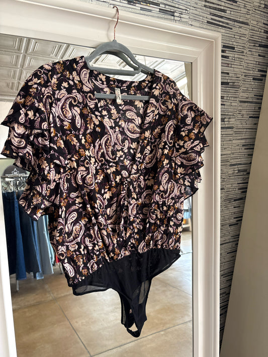 Intimately Size L Black Print Top