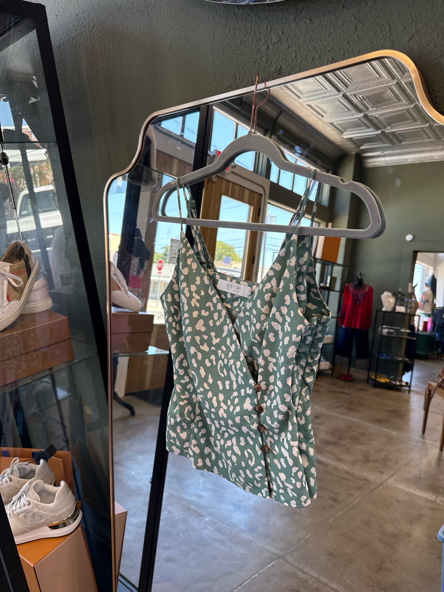 Astr the Label Size XS Green/White Top