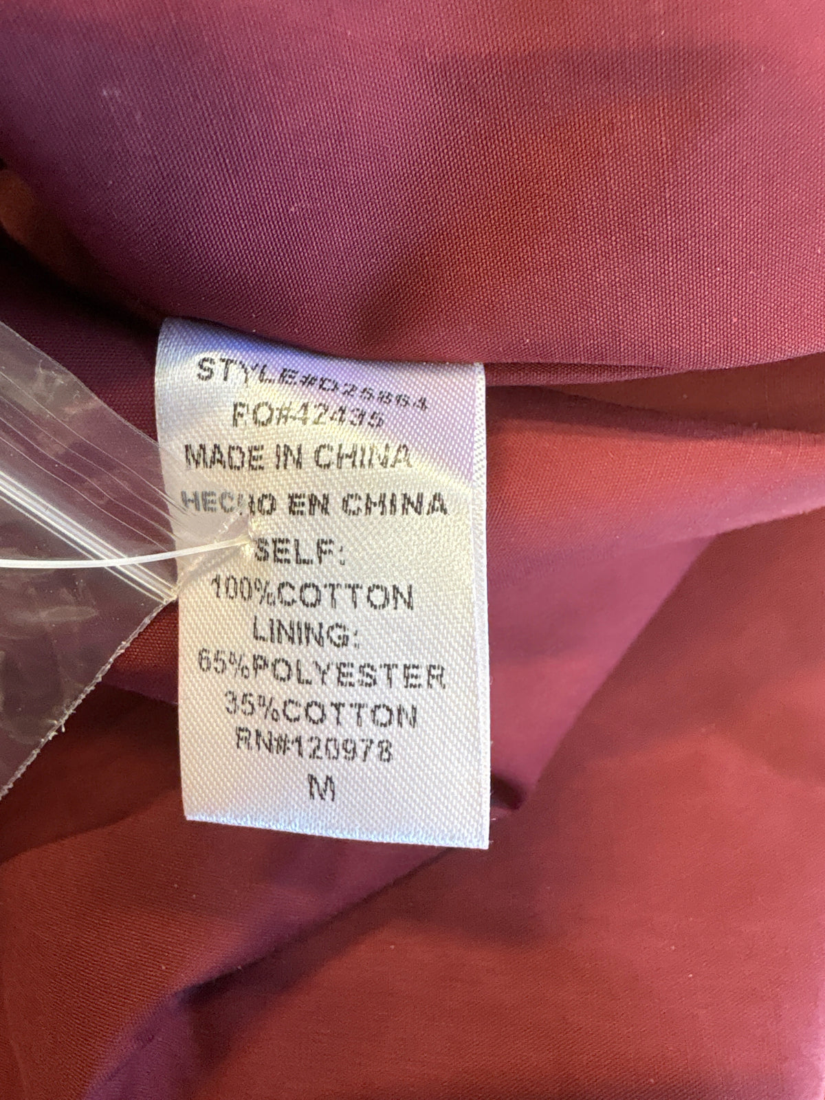 entro Size M burgandy Dress