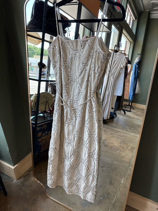 ANN TAYLOR Size 2 Khaki Sequin Dress