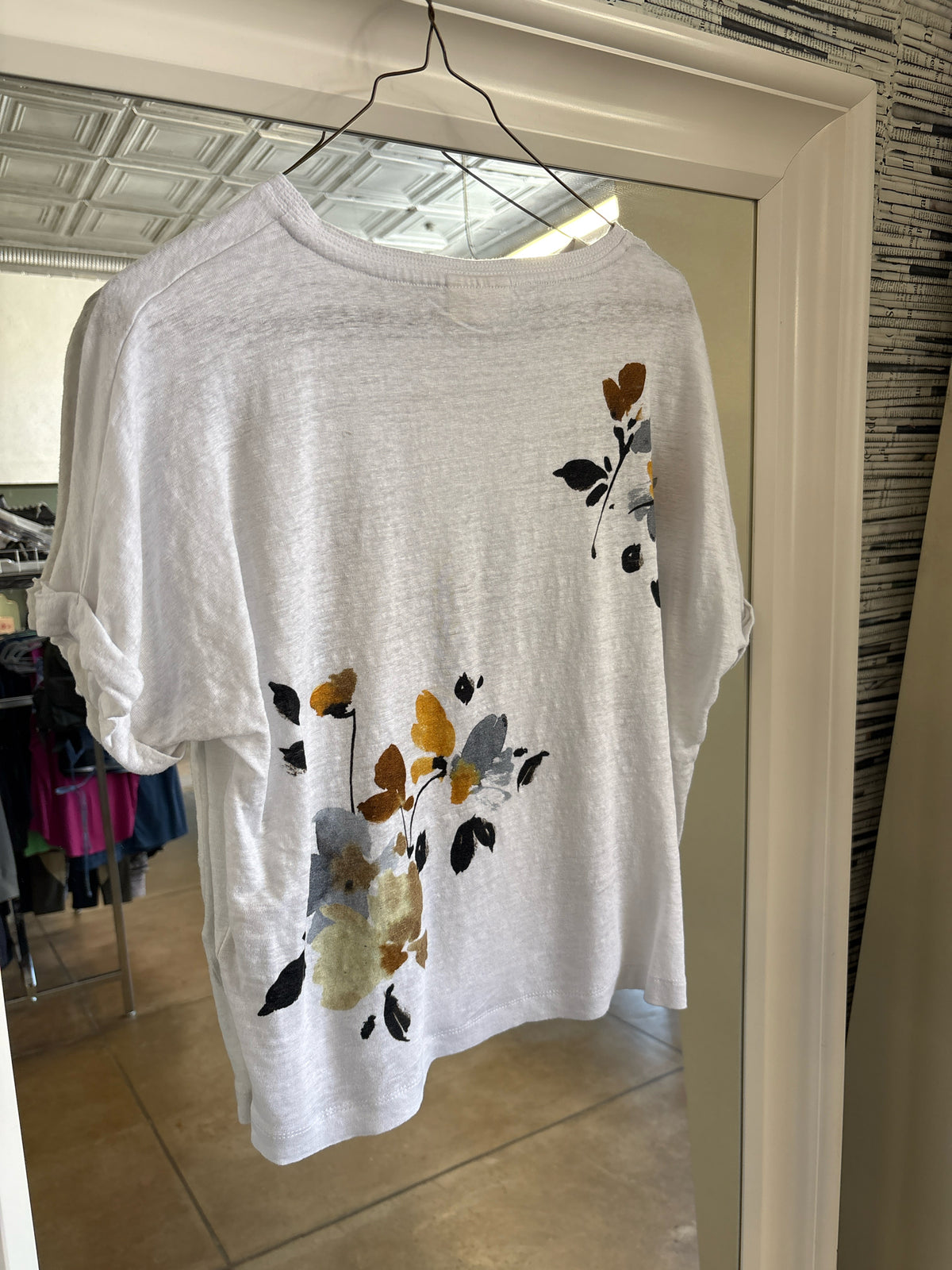 Poetry Size 10 White Print Top