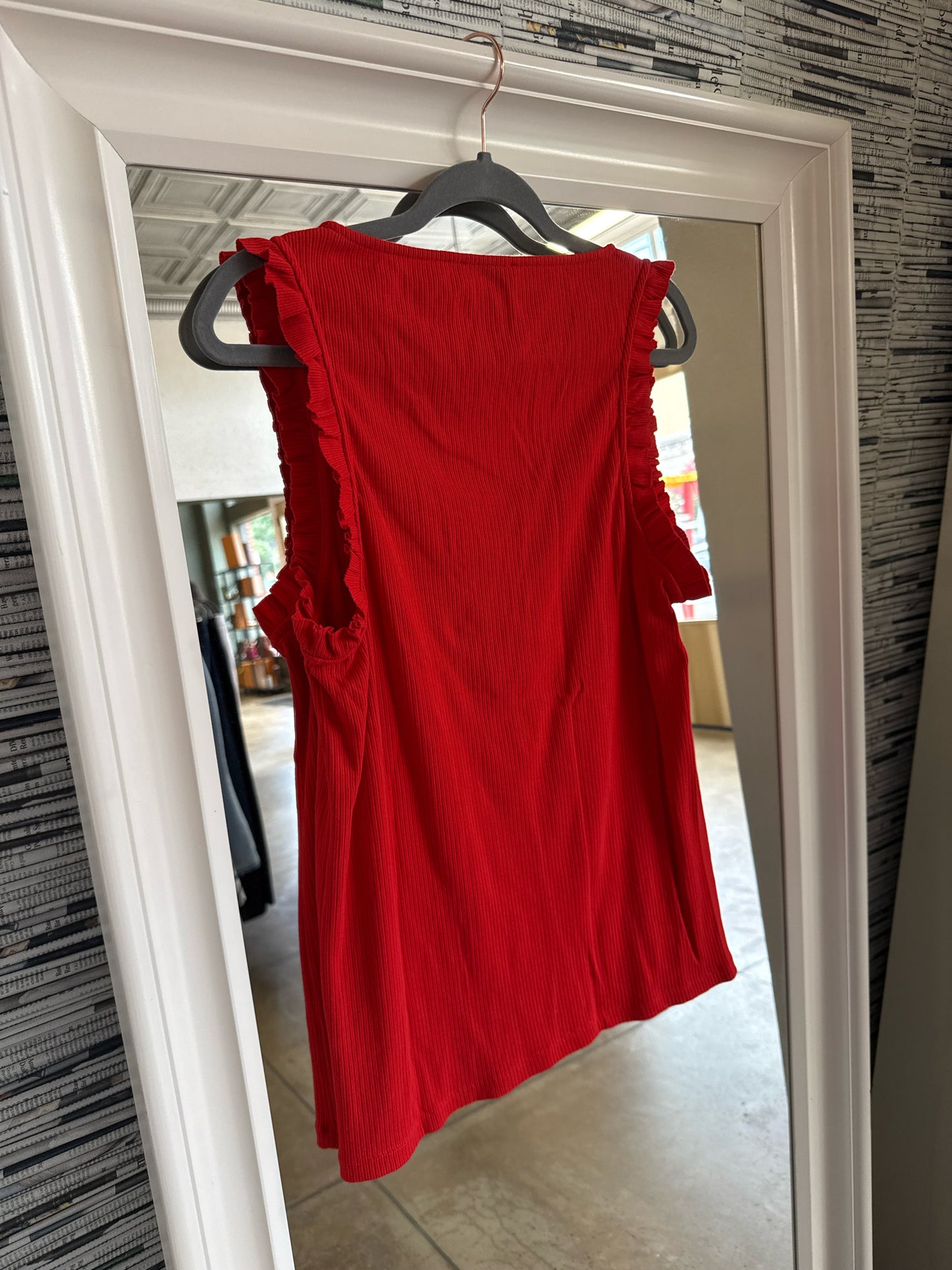 j crew Size XL Red Top