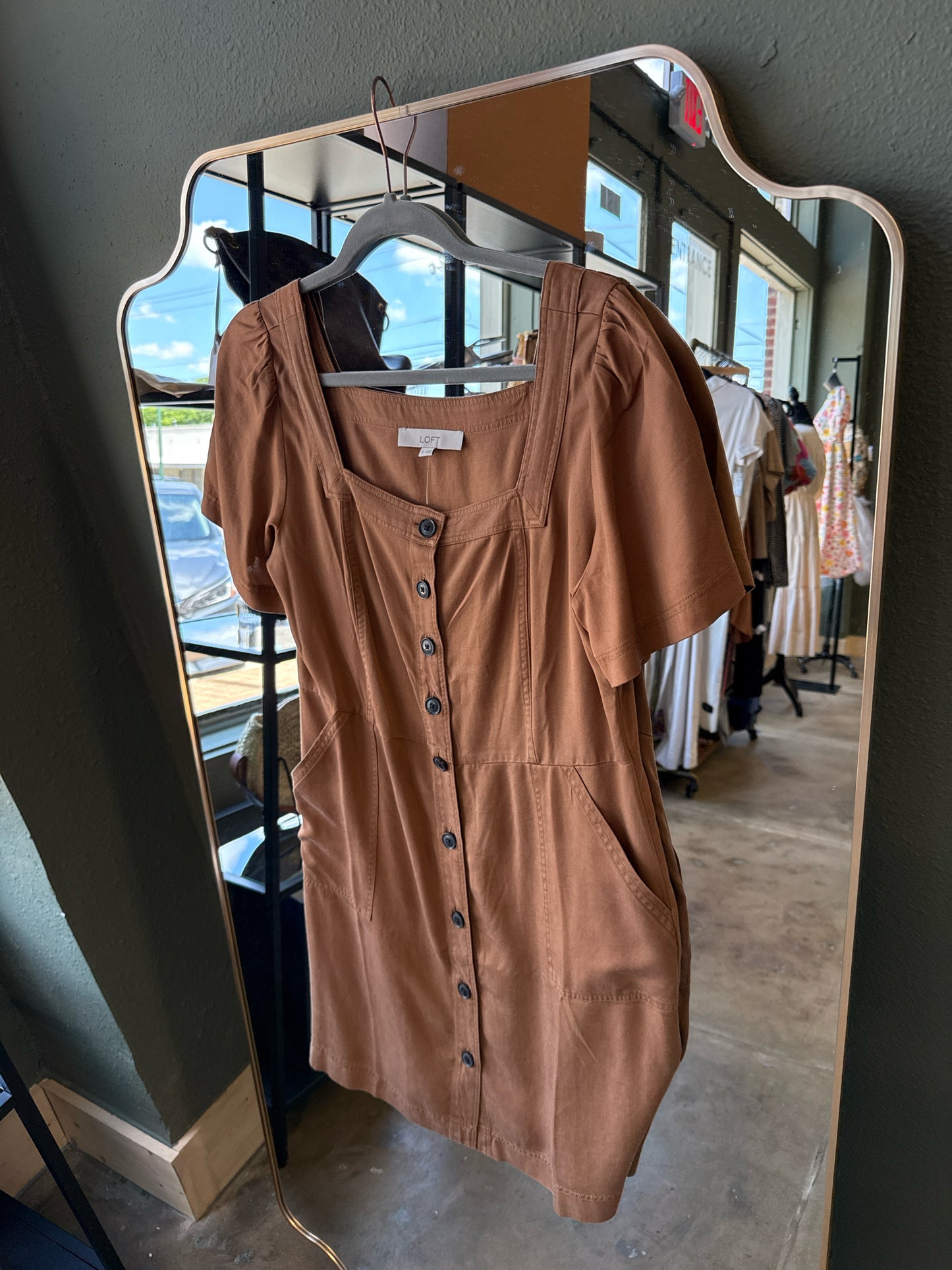 LOFT Size 6 Light Brown Dress