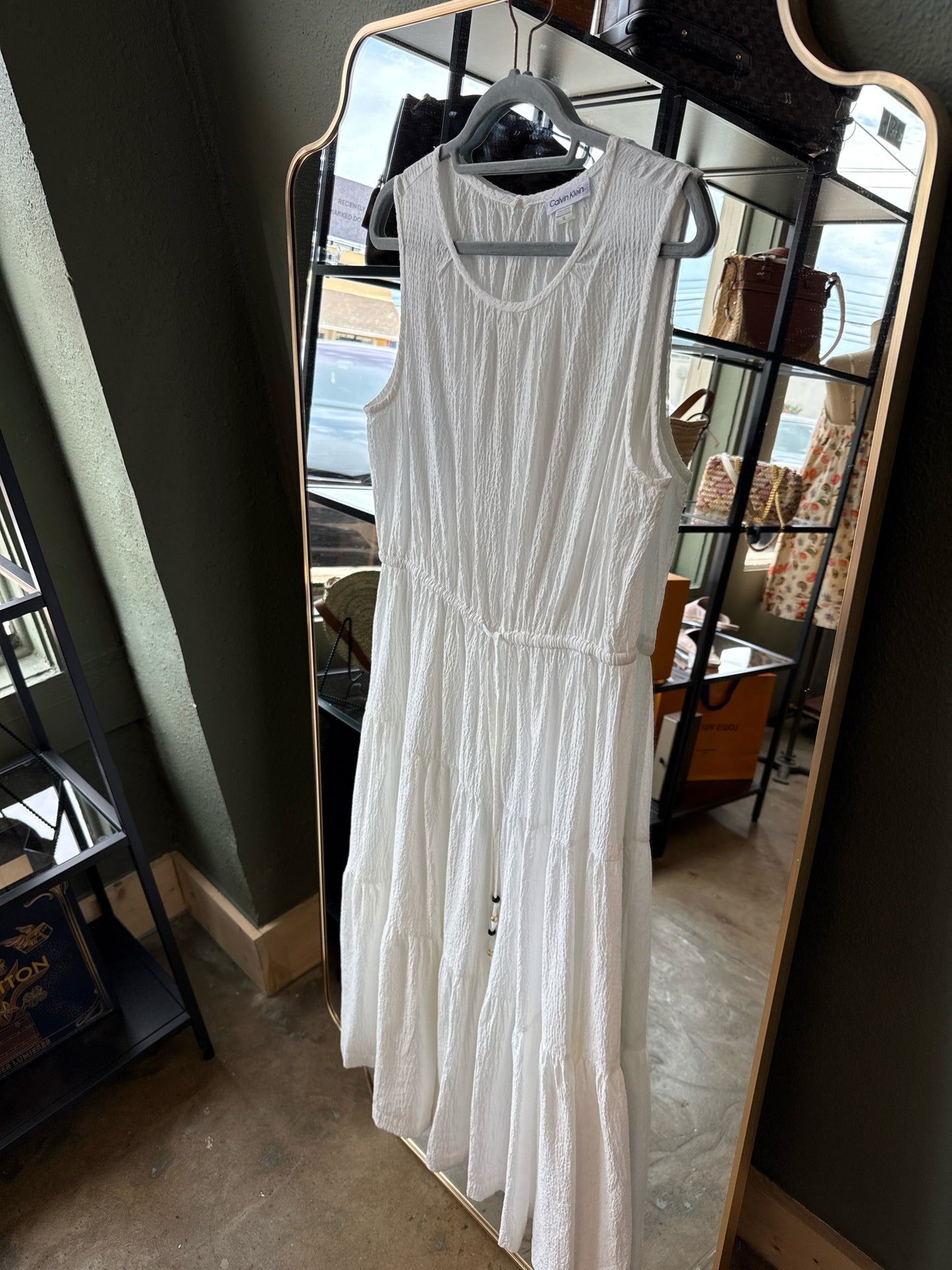 CALVIN KLEIN Size 12 White Dress