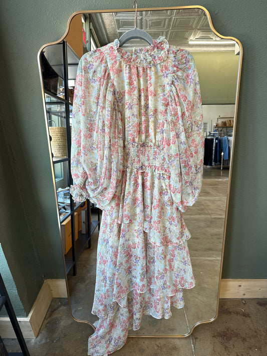 ELLIATT Size S Ivory/Multi Floral Dress