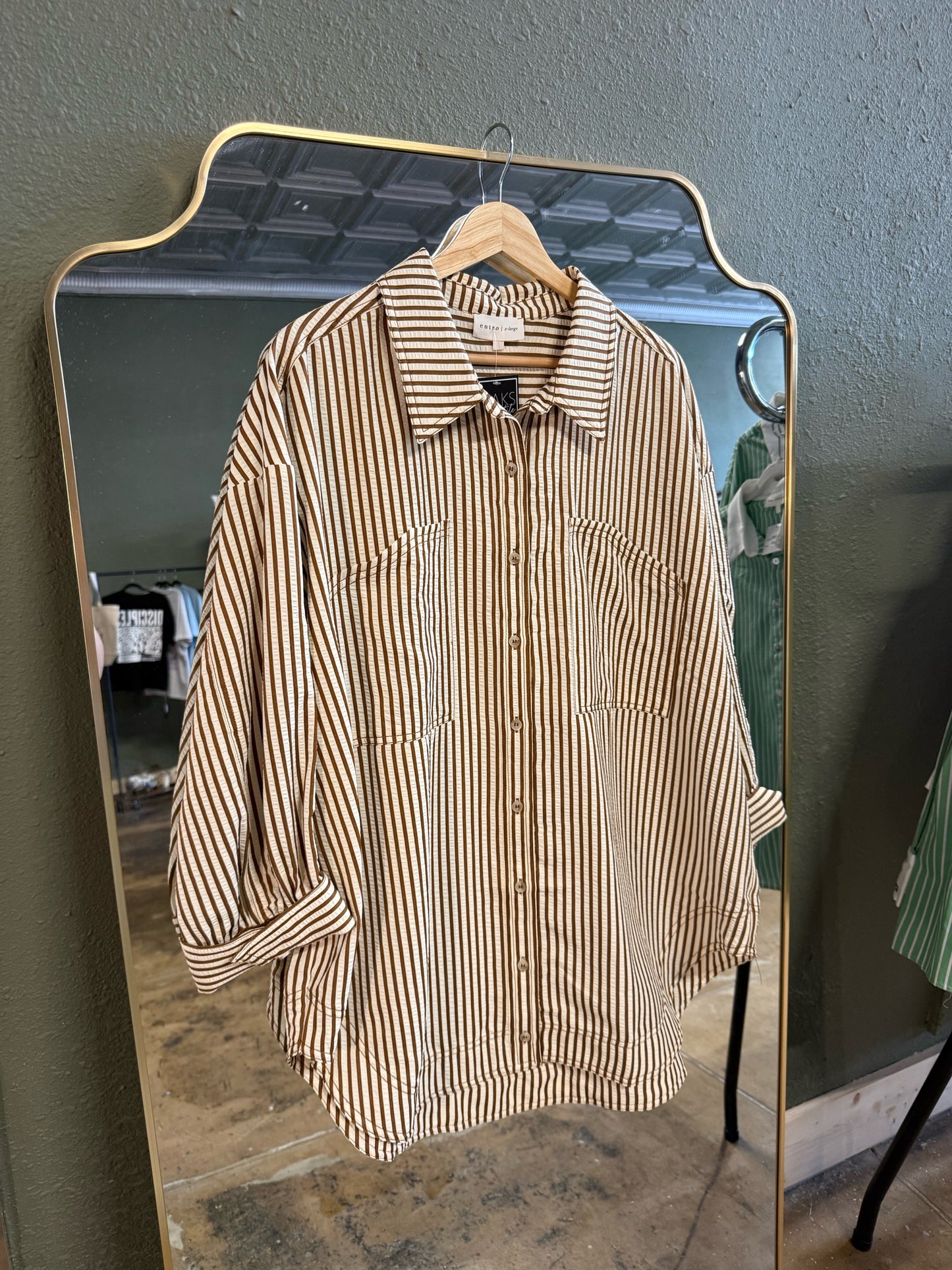 entro Size 2X brown/cream Top