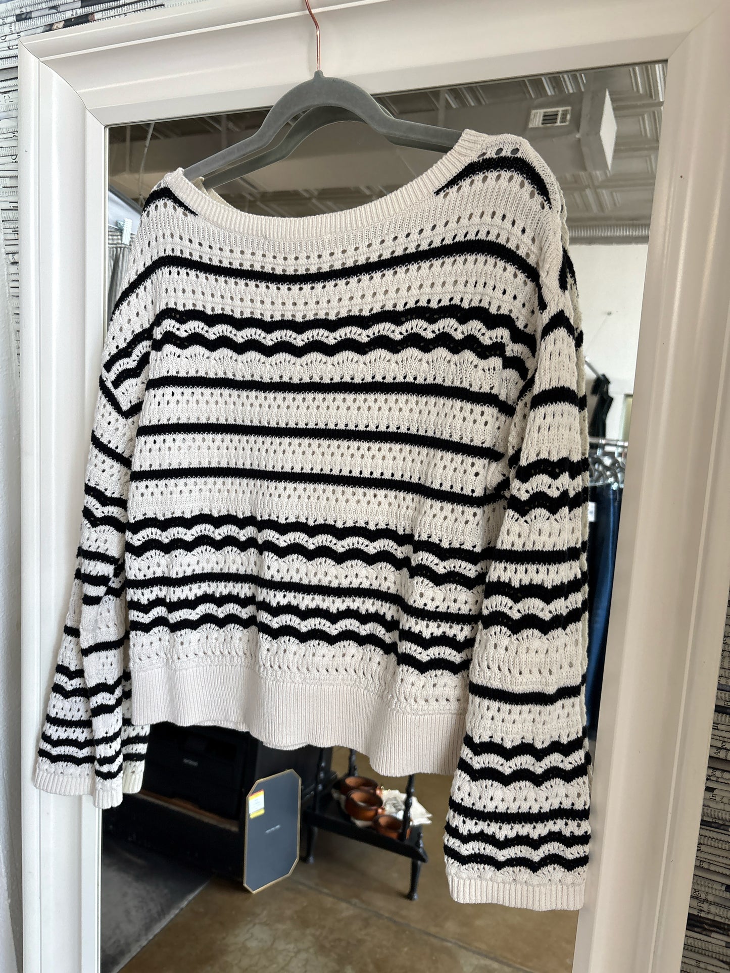 LOFT Size S Cream + black Sweater